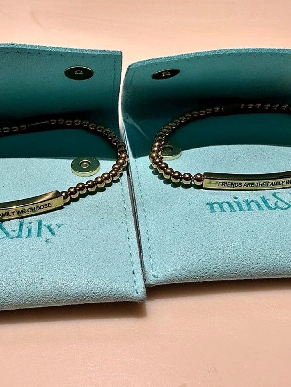 Two mint&lily New Friends Are The Family We Choose Beaded Inspire Bracelet